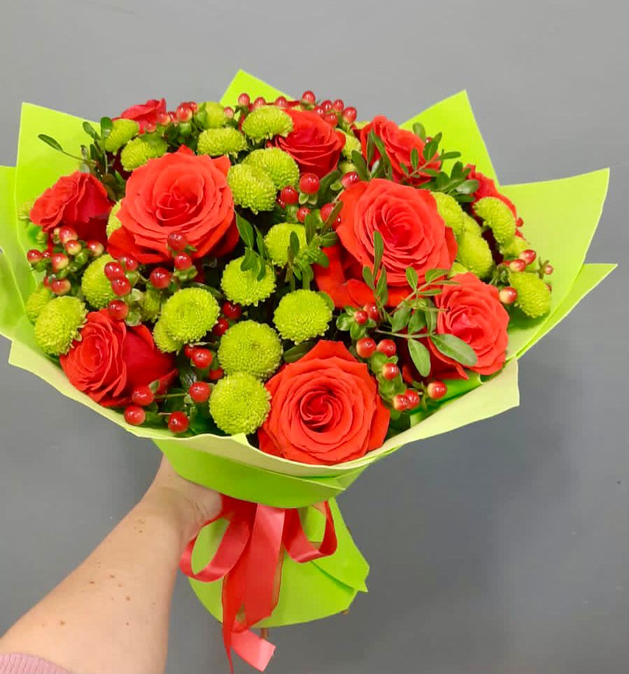 Букет цветов из: Хризантемы и Розы в Мордвес