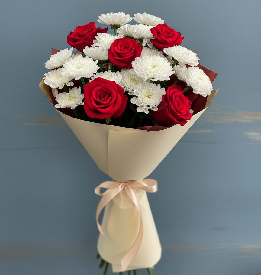 Букет цветов из: Розы и Хризантемы в Мордвес