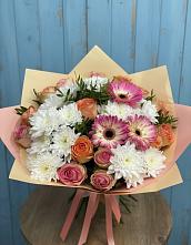 Букет цветов из:  Розы, Герберы и Хризантемы #REPLACE_PRED# Мордвес