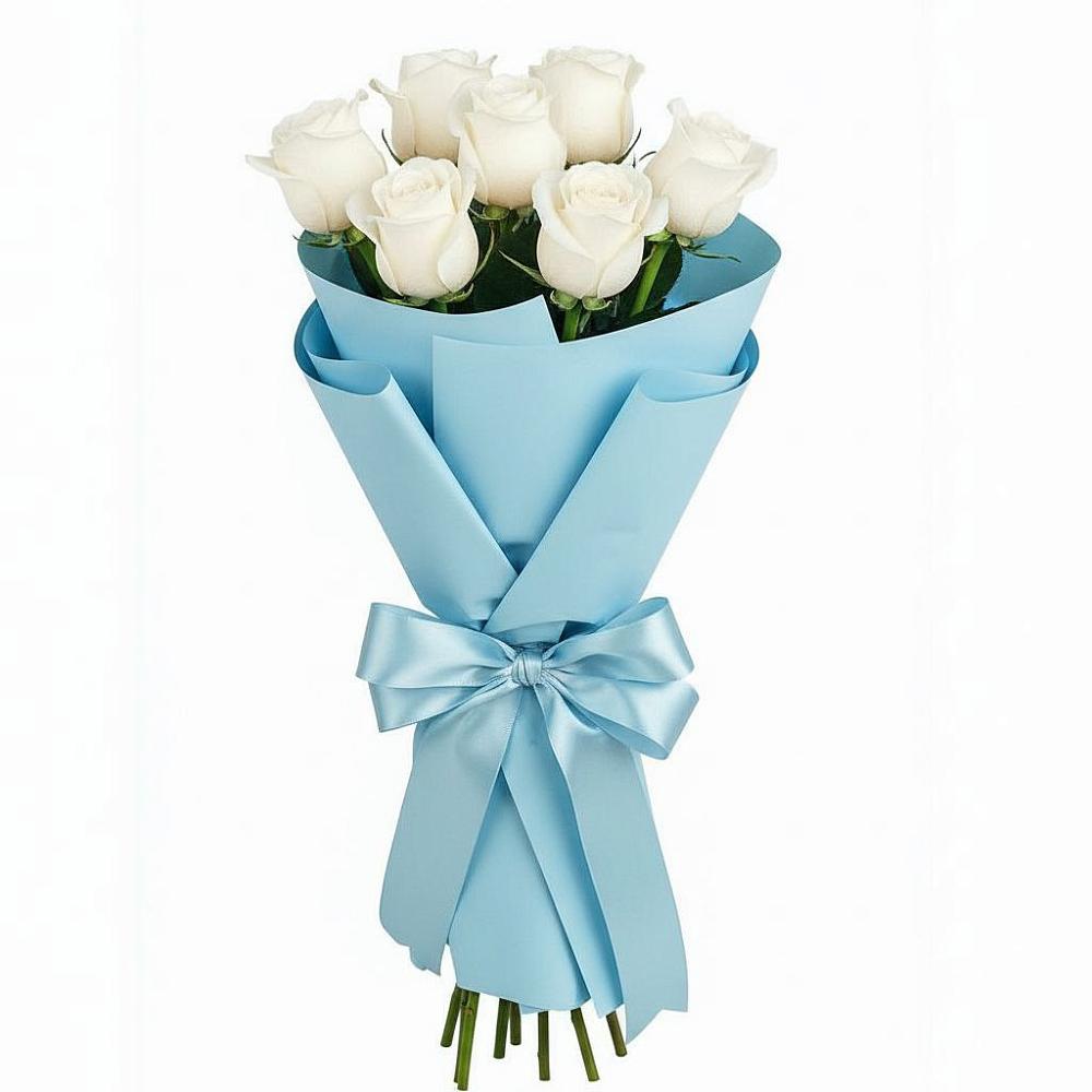 Букет 7 белых роз Проуд в Мордвес