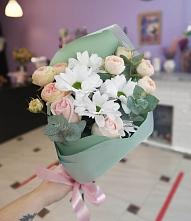 Букет цветов из:  Хризантемы и Розы #REPLACE_PRED# Мордвес