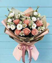 Букет цветов из:  Розы, Альстромерии и Лизиантусы в Мордвес