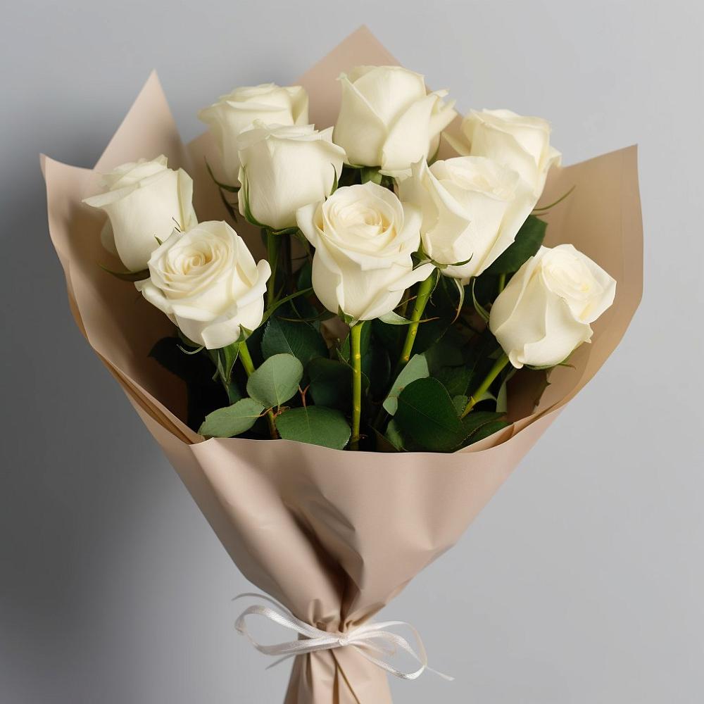 Букет 9 Белых роз Эдлесс Лав в Мордвес