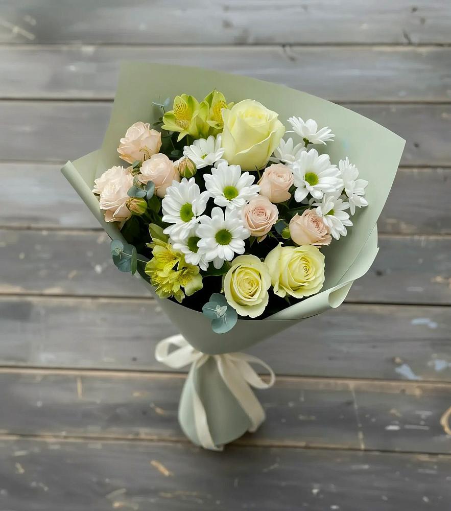 Букет цветов из: Альстромерии, Розы и Хризантемы в Мордвес