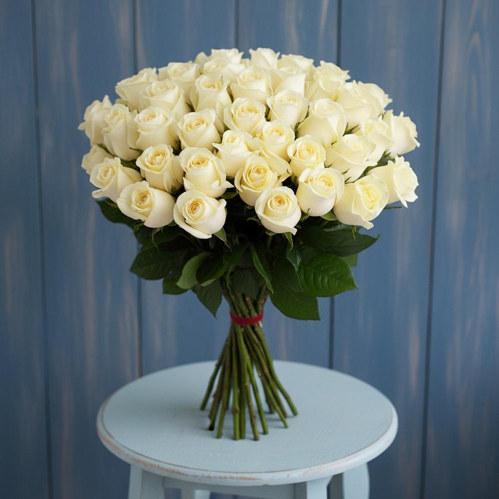 Букет 51 Белая роза Эдлесс Лав в Мордвес