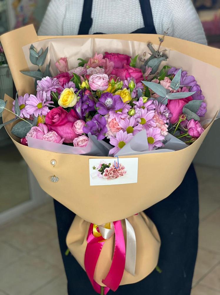 Букет цветов из: Хризантемы, Гвоздики и Альстромерии в Мордвес