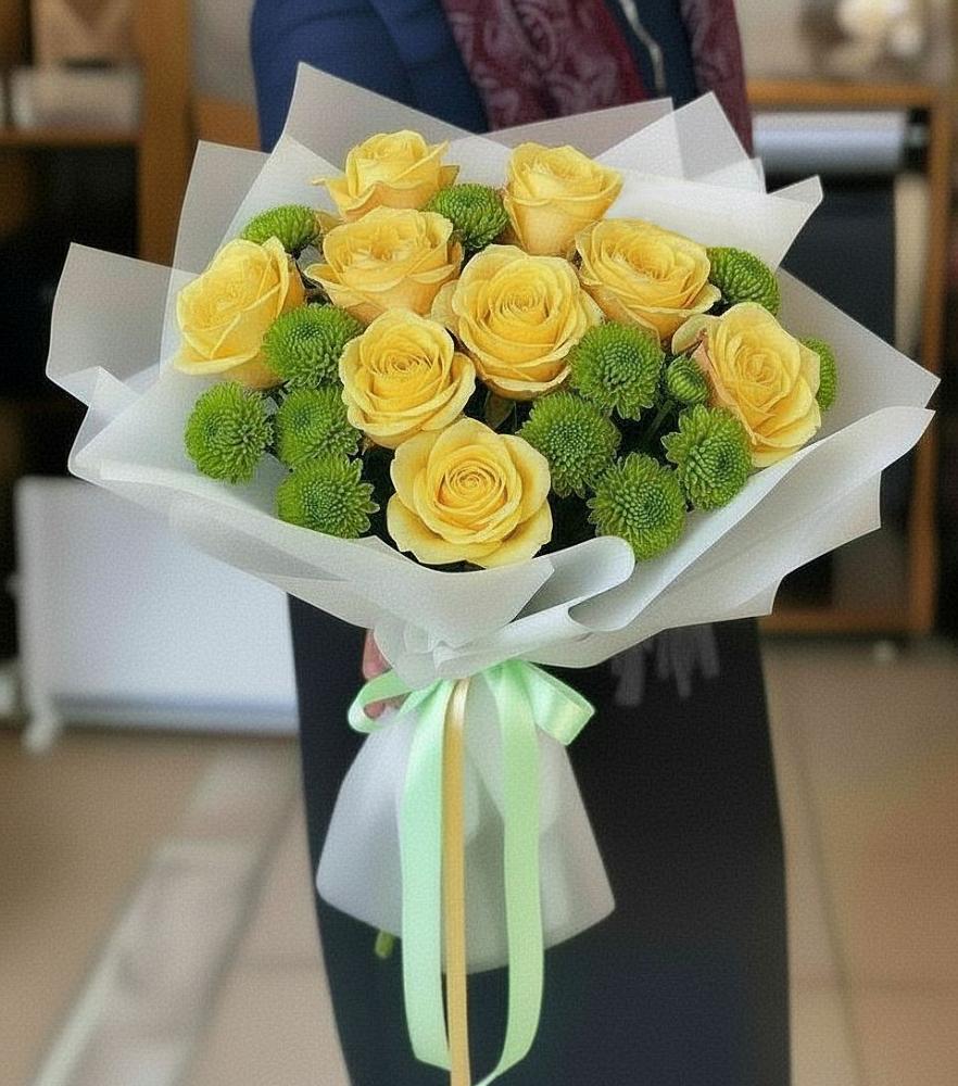 Букет цветов из: Хризантемы и Розы в Мордвес