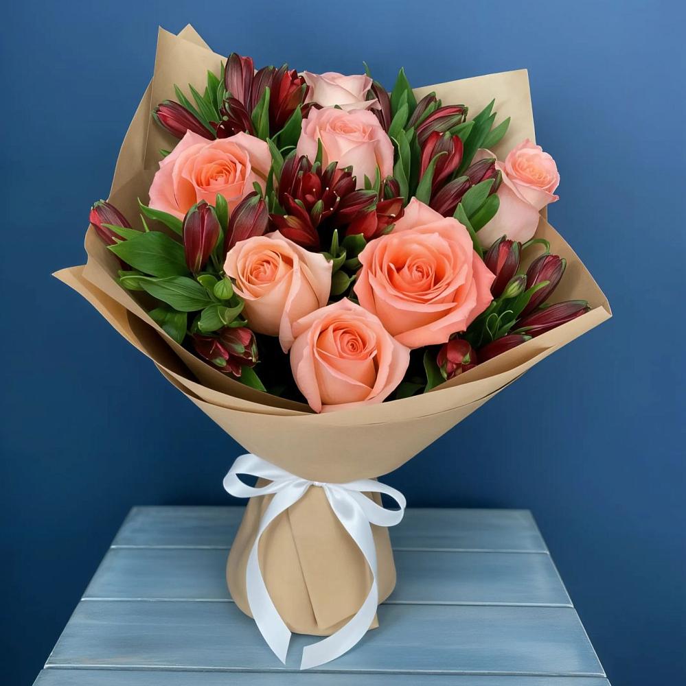 Букет цветов из: Розы и Альстромерии в Мордвес