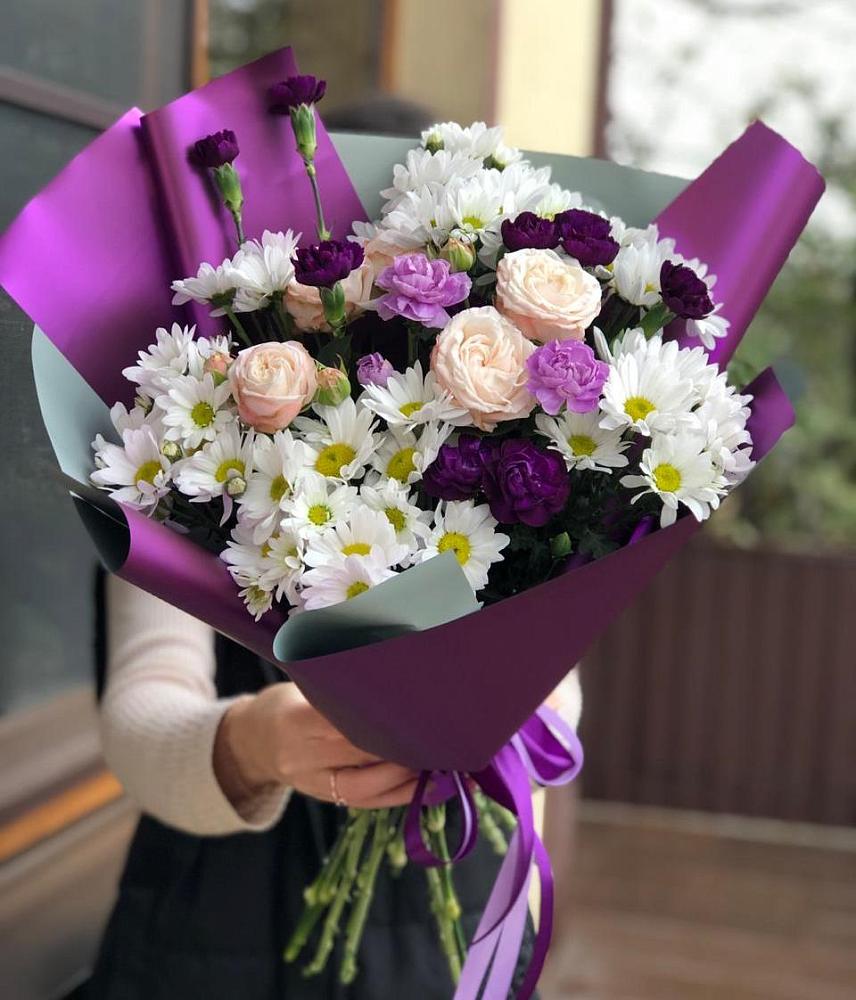 Букет цветов из: Хризантемы, Гвоздики и Розы в Мордвес