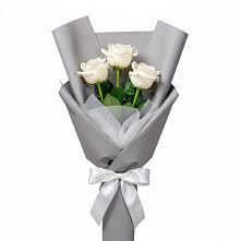Букет 3 белые розы в Мордвес
