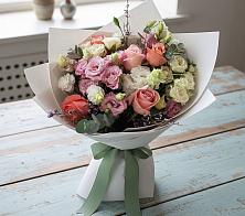 Букет цветов из:  Розы, Лизиантусы и Гвоздики в Мордвес